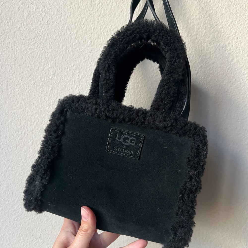 Telfar x Ugg Black Shearling Suede Small Shopping Bag - Picture 3 of 7